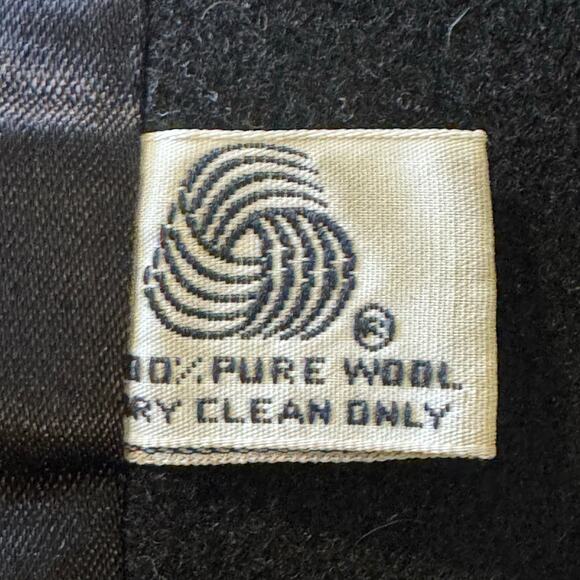 A Trigere Coat - Vintage Black 100% Wool Size 14 Union Made in the USA Midi Coat - Picture 8 of 10